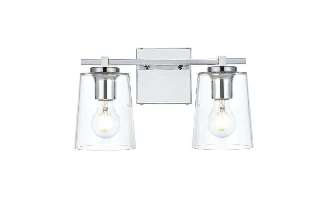 Steel Frame with Clear Glass Shade Vanity Light