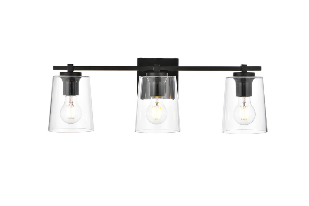 Steel Frame with Clear Glass Shade Vanity Light