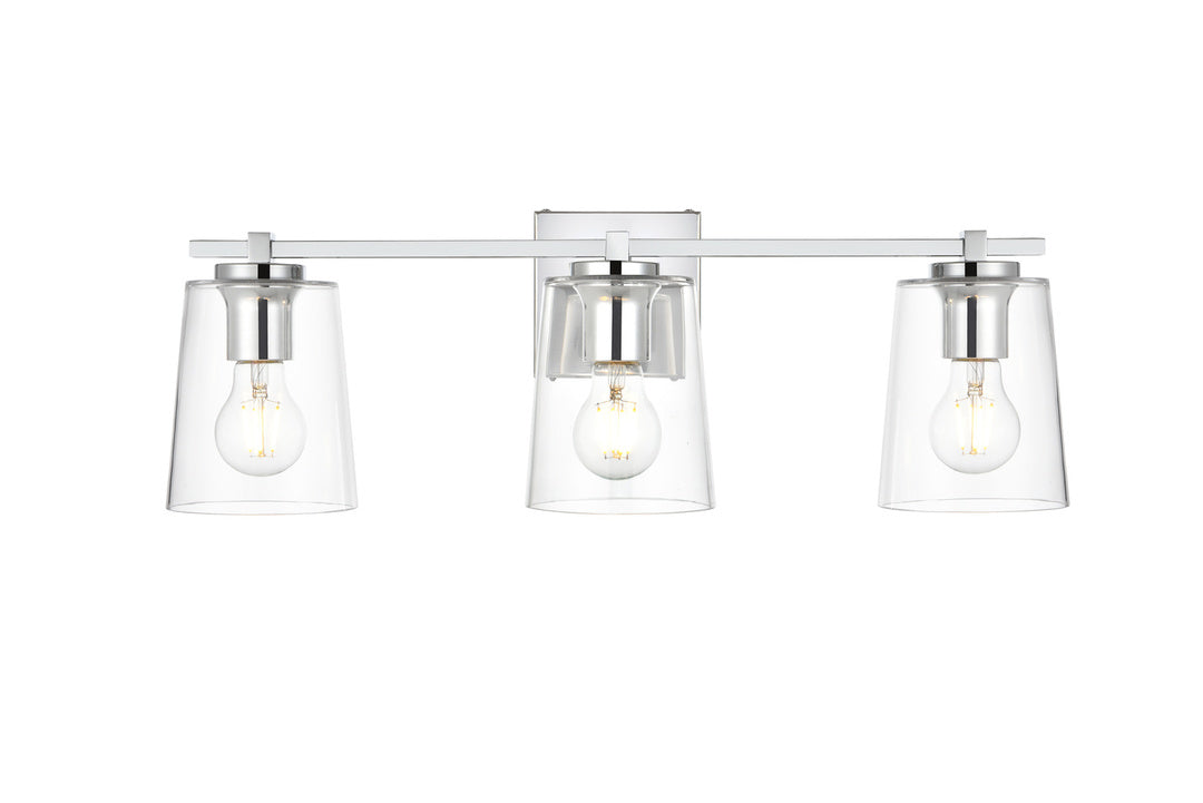 Steel Frame with Clear Glass Shade Vanity Light