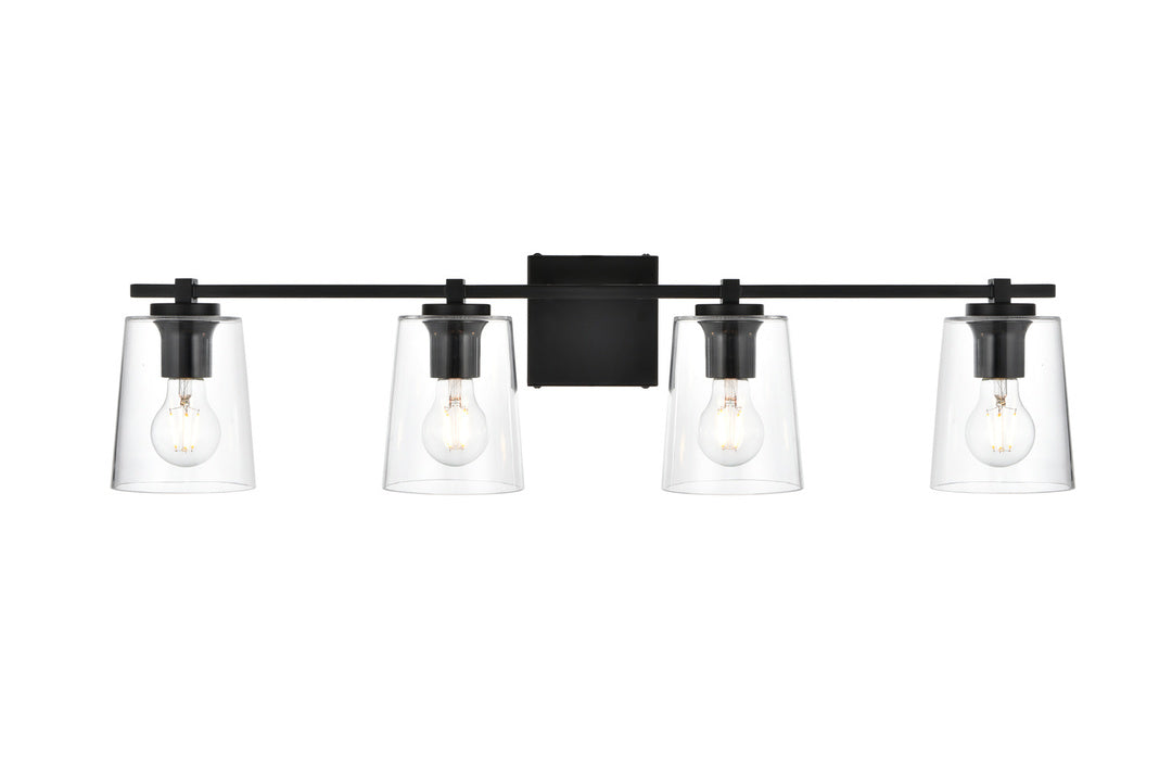 Steel Frame with Clear Glass Shade Vanity Light