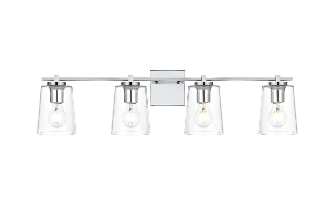 Steel Frame with Clear Glass Shade Vanity Light