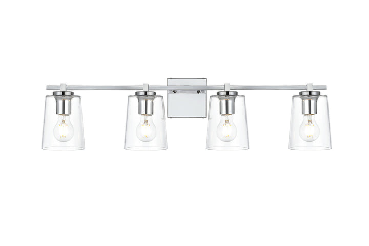 Steel Frame with Clear Glass Shade Vanity Light