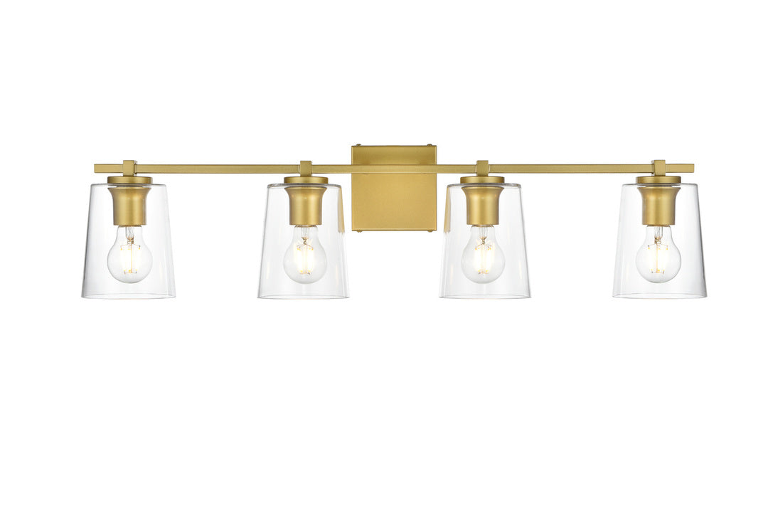 Steel Frame with Clear Glass Shade Vanity Light