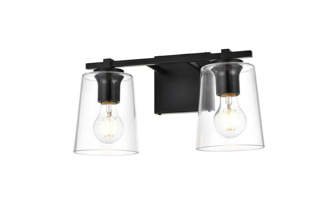 Steel Frame with Clear Glass Shade Vanity Light