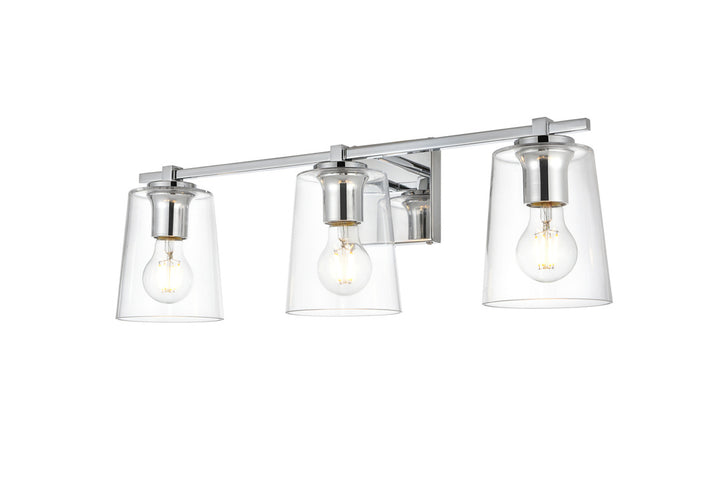 Steel Frame with Clear Glass Shade Vanity Light