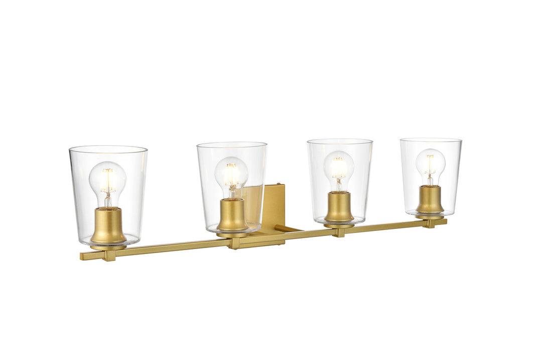 Steel Frame with Clear Glass Shade Vanity Light