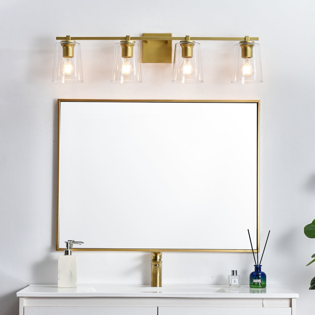 Steel Frame with Clear Glass Shade Vanity Light