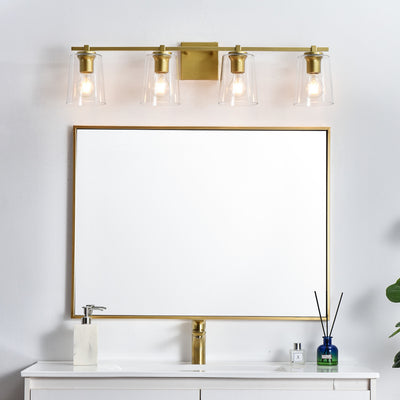 Steel Frame with Clear Glass Shade Vanity Light