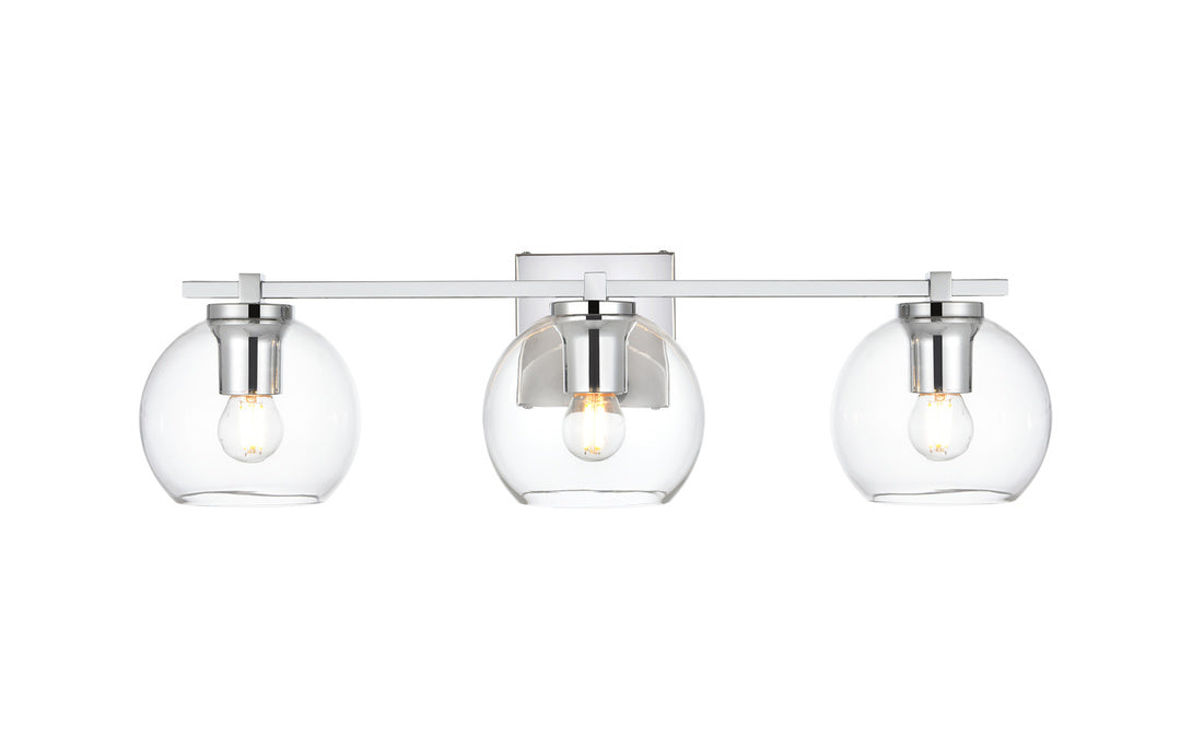 Steel Frame with Clear Glass Globe Shade Vanity Light