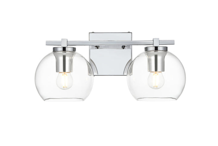 Steel Frame with Clear Glass Globe Shade Vanity Light
