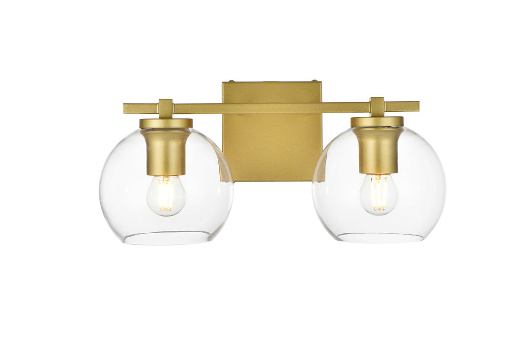 Steel Frame with Clear Glass Globe Shade Vanity Light