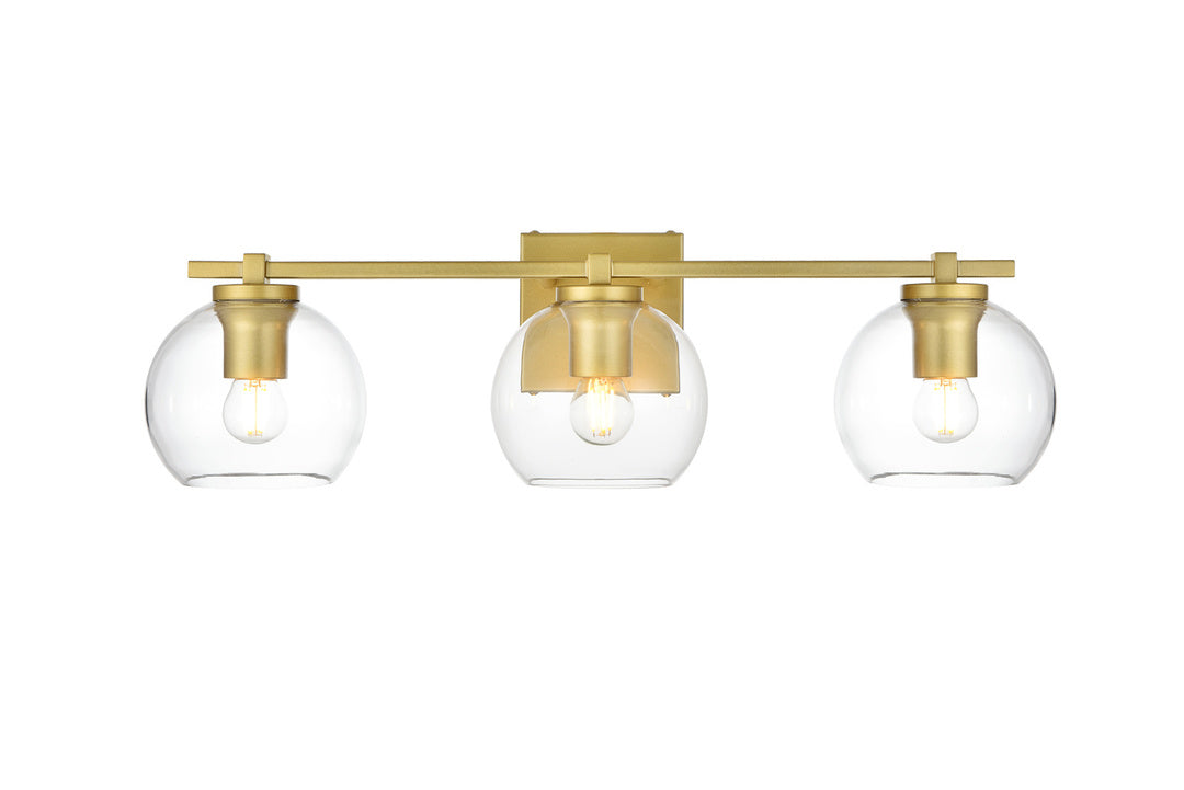 Steel Frame with Clear Glass Globe Shade Vanity Light