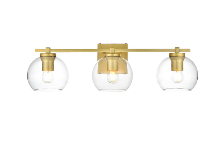 Steel Frame with Clear Glass Globe Shade Vanity Light