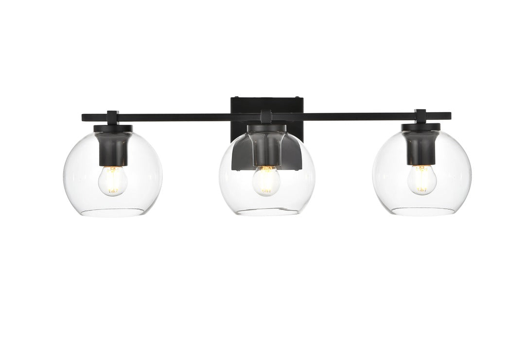Steel Frame with Clear Glass Globe Shade Vanity Light