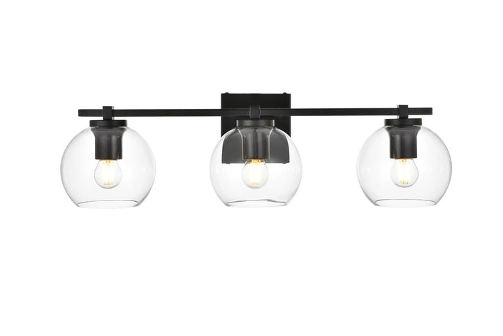 Steel Frame with Clear Glass Globe Shade Vanity Light