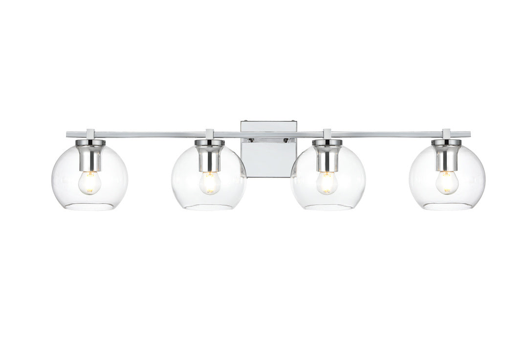 Steel Frame with Clear Glass Globe Shade Vanity Light