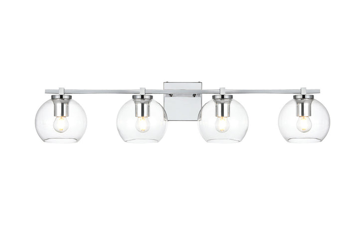 Steel Frame with Clear Glass Globe Shade Vanity Light