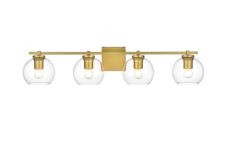 Steel Frame with Clear Glass Globe Shade Vanity Light