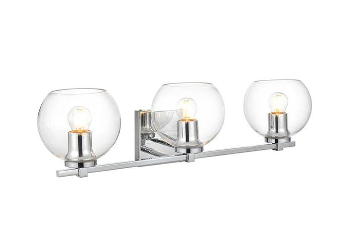 Steel Frame with Clear Glass Globe Shade Vanity Light