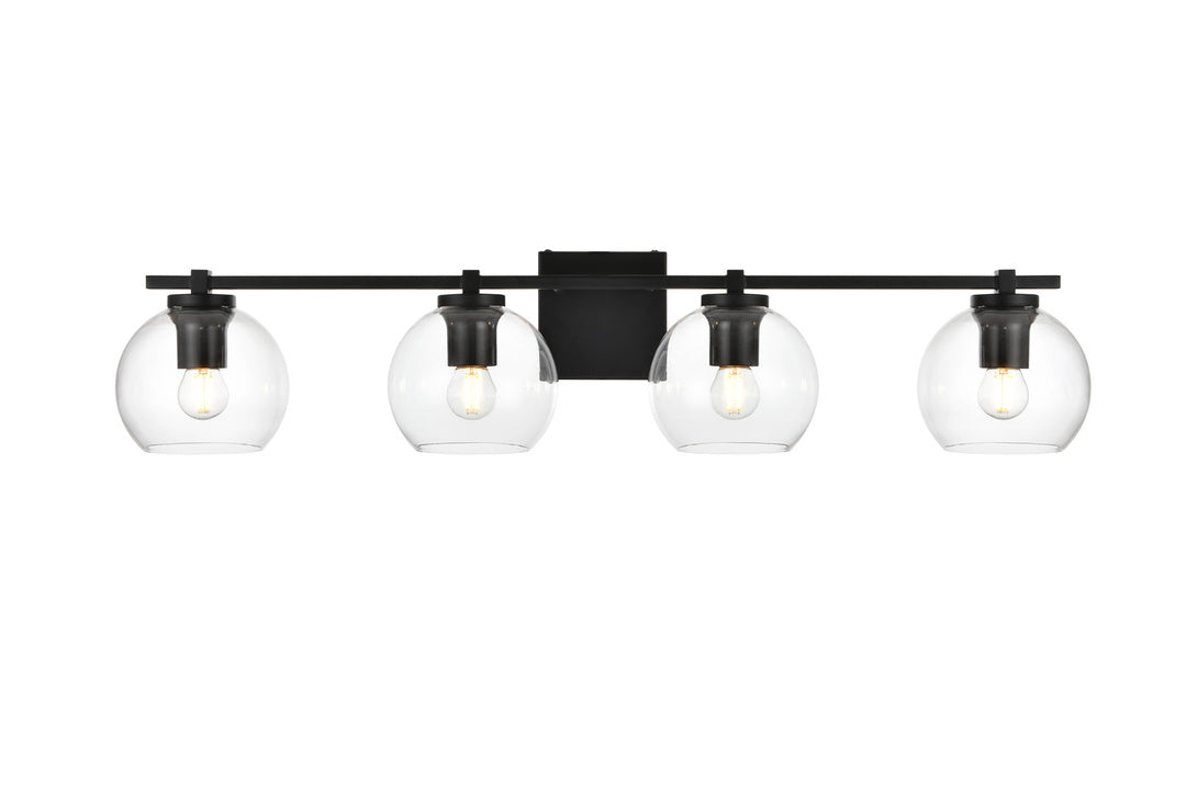 Steel Frame with Clear Glass Globe Shade Vanity Light