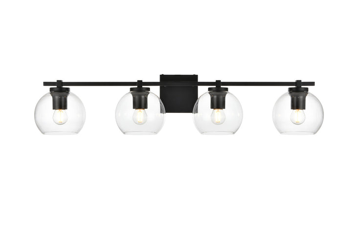 Steel Frame with Clear Glass Globe Shade Vanity Light