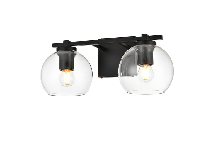 Steel Frame with Clear Glass Globe Shade Vanity Light