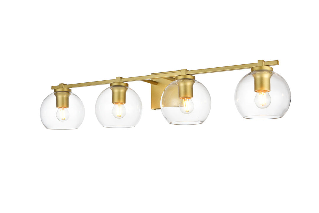 Steel Frame with Clear Glass Globe Shade Vanity Light