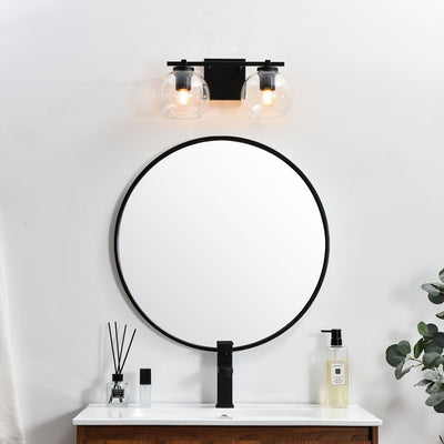 Steel Frame with Clear Glass Globe Shade Vanity Light