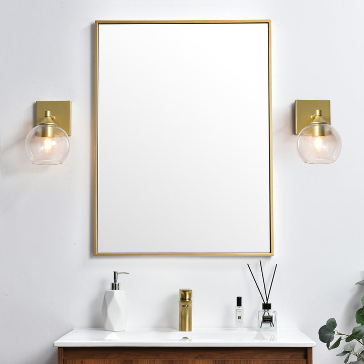 Steel Frame with Clear Glass Shade Wall Sconce by Living District - view 9