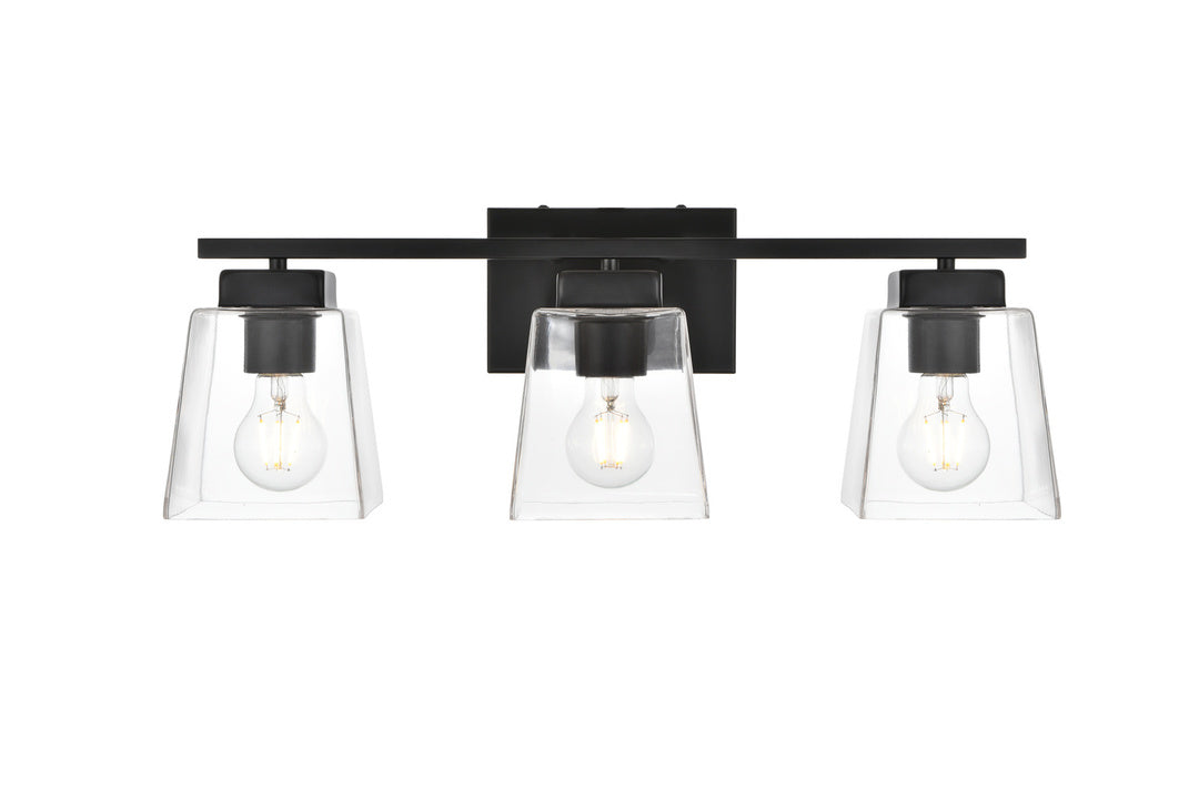 Steel Frame with Clear Glass Shade Vanity Light
