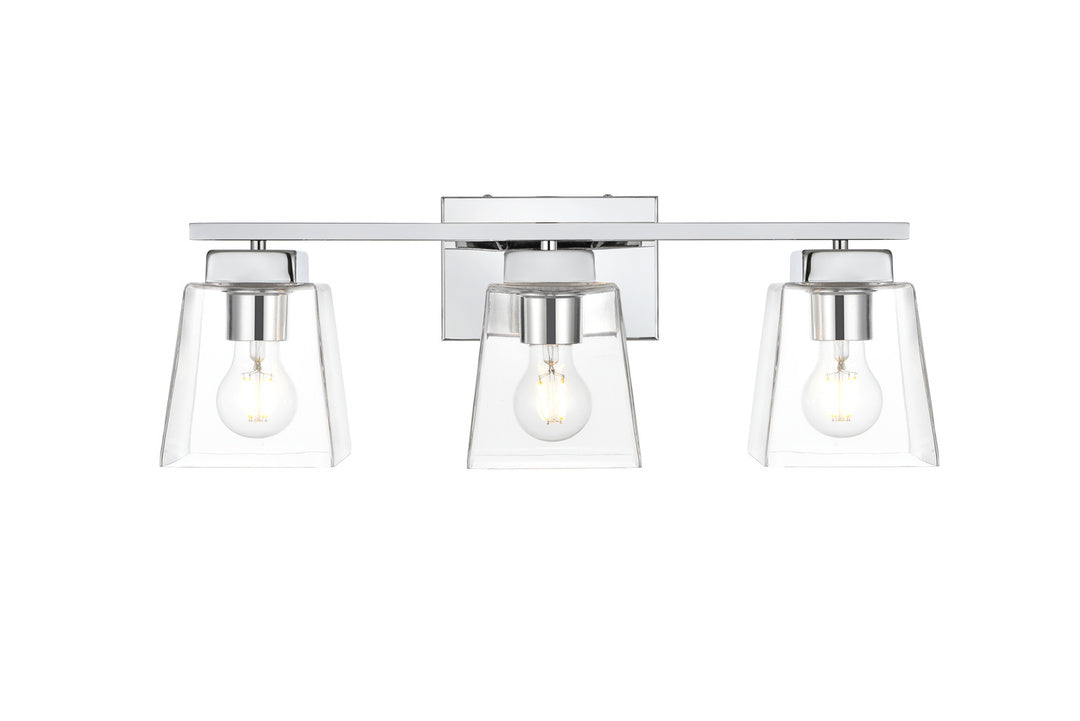 Steel Frame with Clear Glass Shade Vanity Light