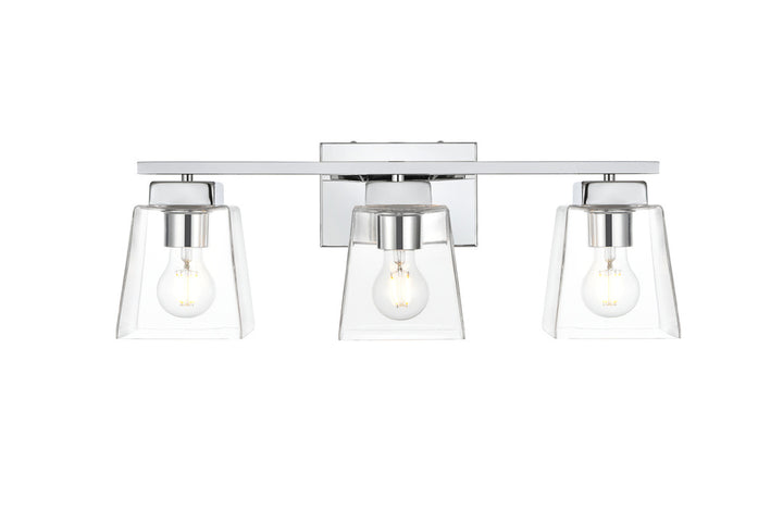 Steel Frame with Clear Glass Shade Vanity Light