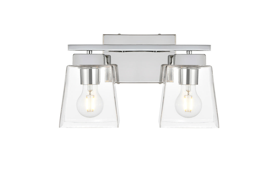 Steel Frame with Clear Glass Shade Vanity Light