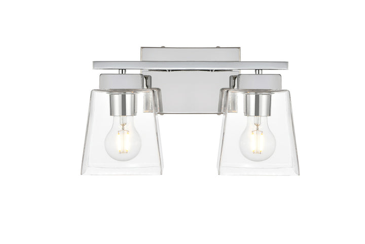 Steel Frame with Clear Glass Shade Vanity Light
