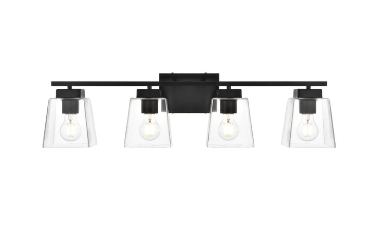 Steel Frame with Clear Glass Shade Vanity Light