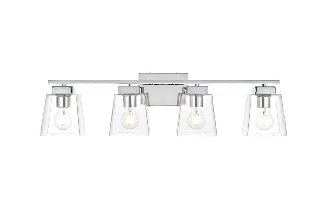 Steel Frame with Clear Glass Shade Vanity Light