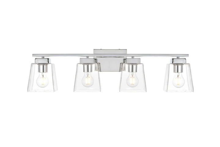 Steel Frame with Clear Glass Shade Vanity Light