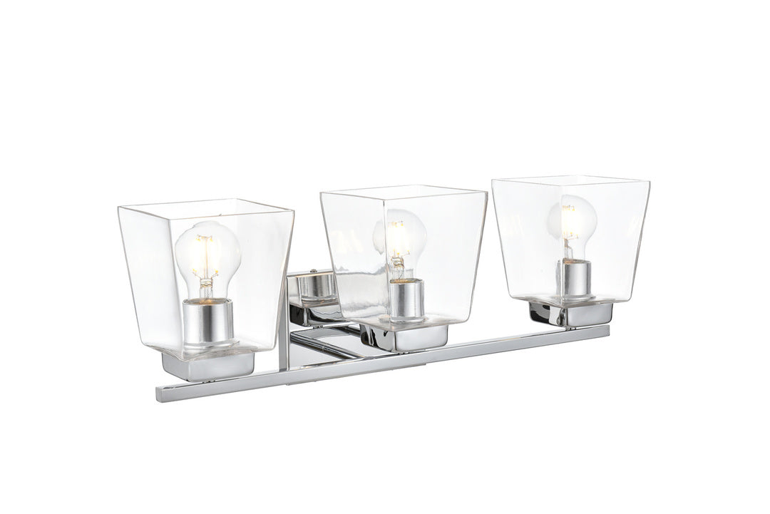 Steel Frame with Clear Glass Shade Vanity Light