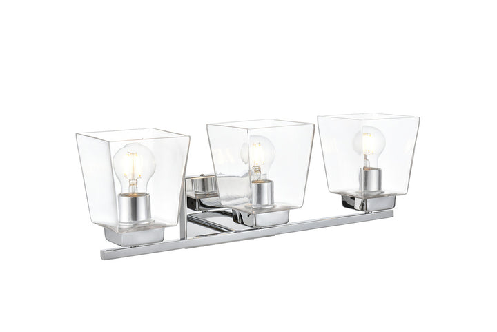 Steel Frame with Clear Glass Shade Vanity Light