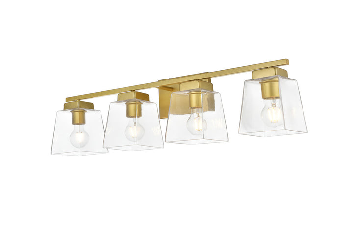 Steel Frame with Clear Glass Shade Vanity Light