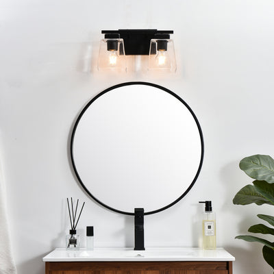 Steel Frame with Clear Glass Shade Vanity Light