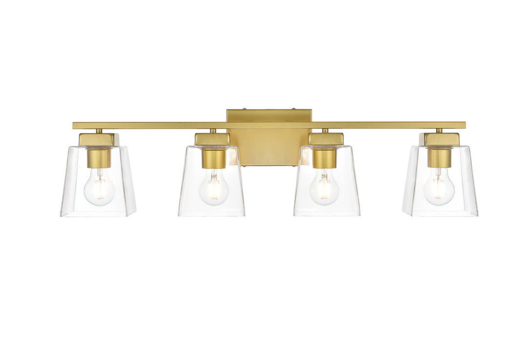 Steel Frame with Clear Glass Shade Vanity Light