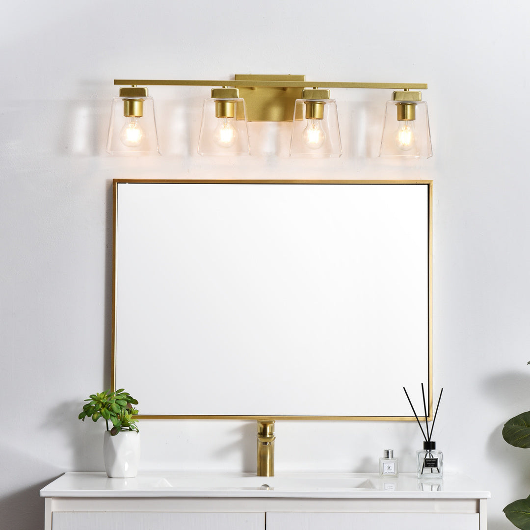 Steel Frame with Clear Glass Shade Vanity Light