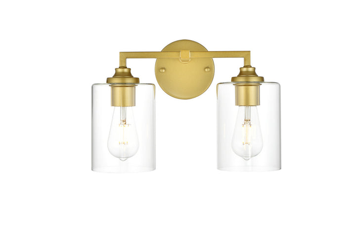 Steel Frame with Clear Cylindrical Glass Shade Vanity Light