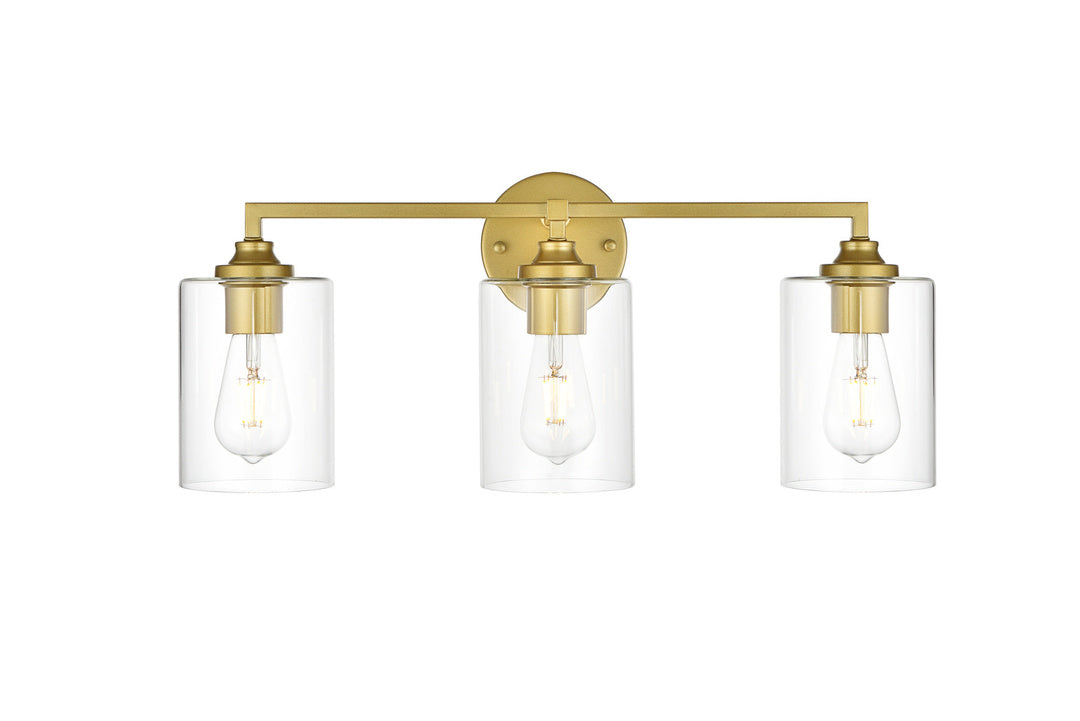Steel Frame with Clear Cylindrical Glass Shade Vanity Light