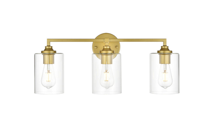 Steel Frame with Clear Cylindrical Glass Shade Vanity Light