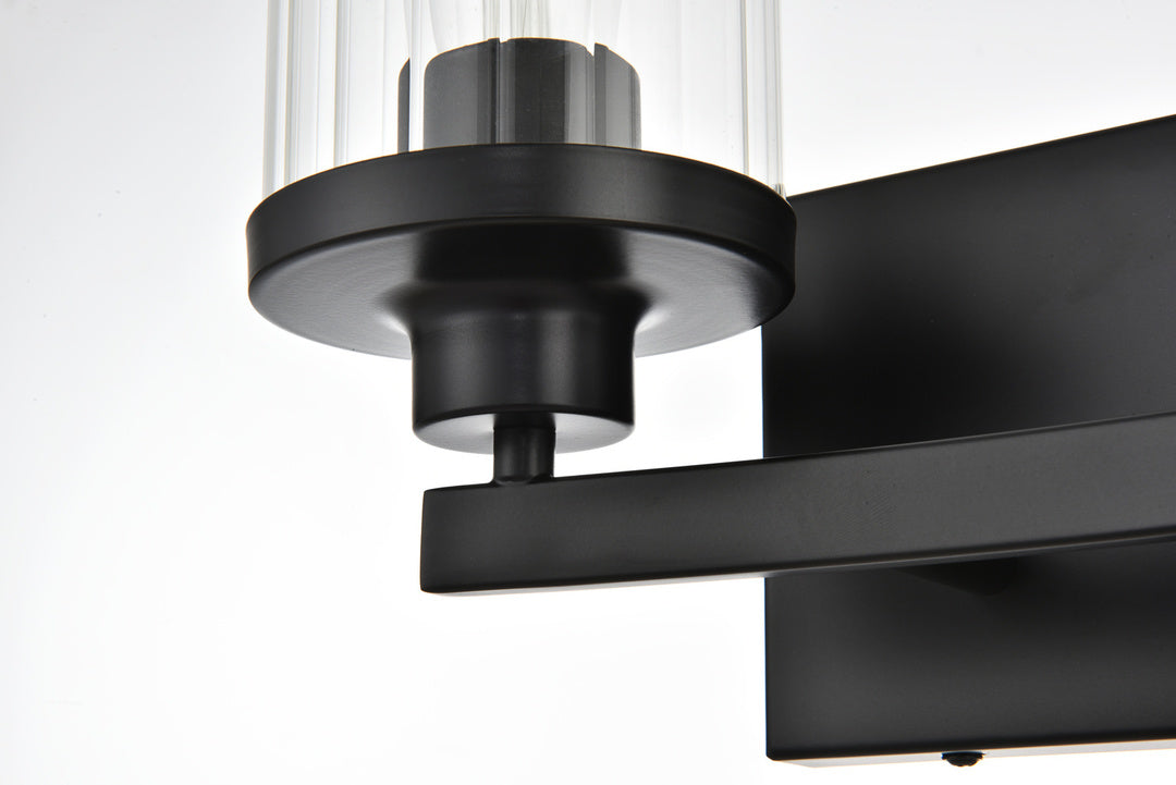 Steel Frame with Clear Cylindrical Glass Shade Vanity Light