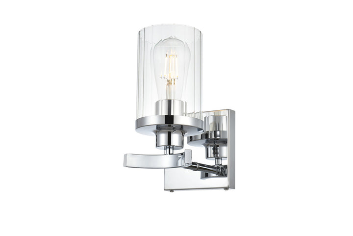 Steel Frame with Clear Cylindrical Glass Shade Wall Sconce by Living District - view 5