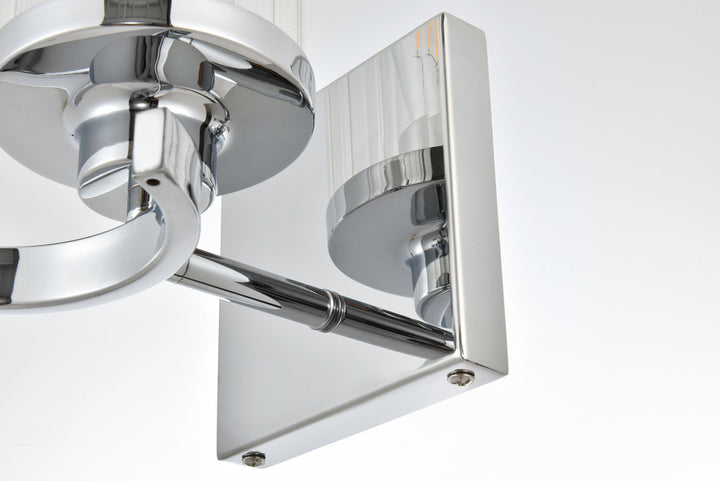 Steel Frame with Clear Cylindrical Glass Shade Wall Sconce by Living District - view 8