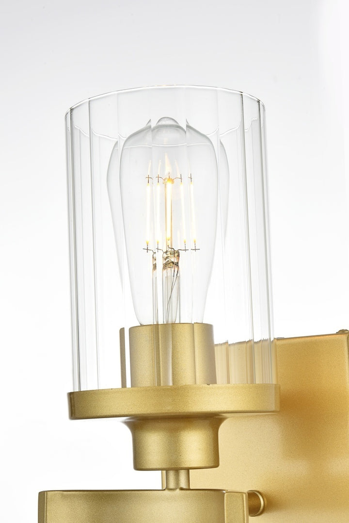 Steel Frame with Clear Cylindrical Glass Shade Wall Sconce by Living District - view 9